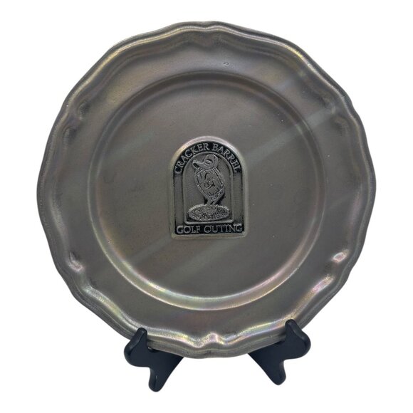 Vintage Cracker Barrel Golf Outing Memorabilia Carson Pewter Plate 10" USA - Picture 3 of 12